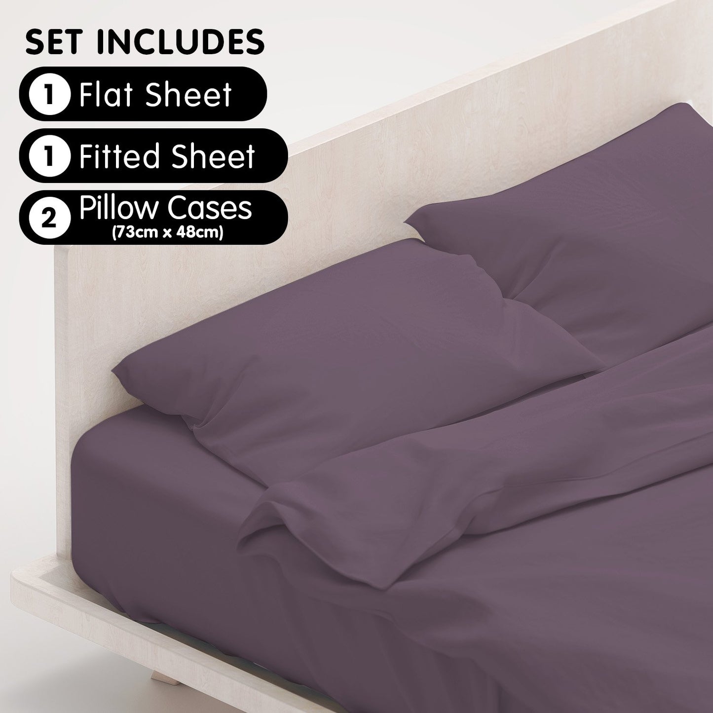 1000 Thread Count Cotton Rich King Bed Sheets 4-Piece Set in Lilac