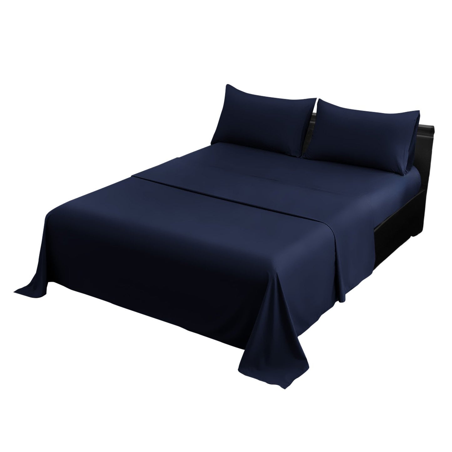 1000 Thread Count Cotton Rich King Bed Sheets 4-Piece Set in Navy