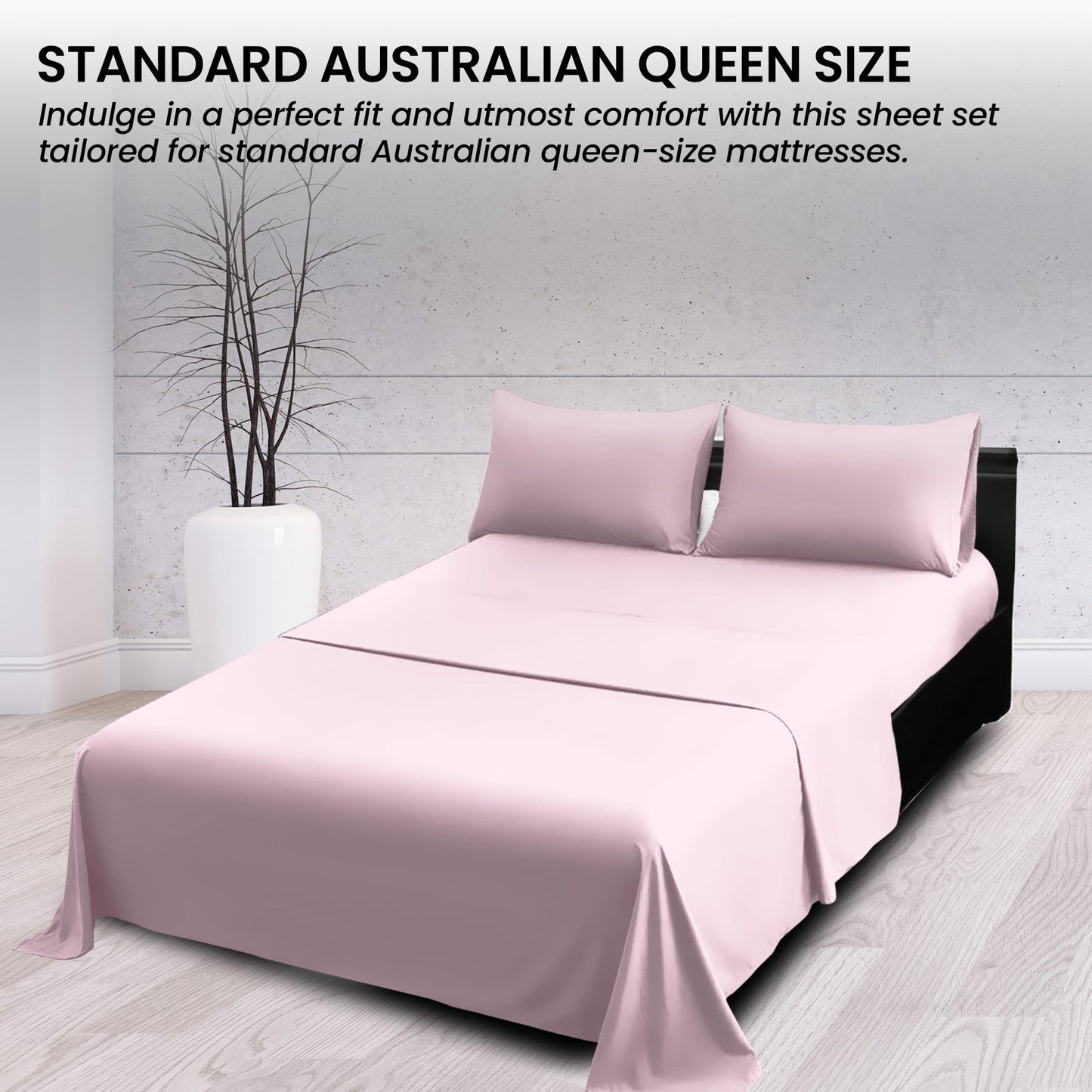 1000 Thread Count Cotton Rich King Bed Sheets 4-Piece Set in Pink