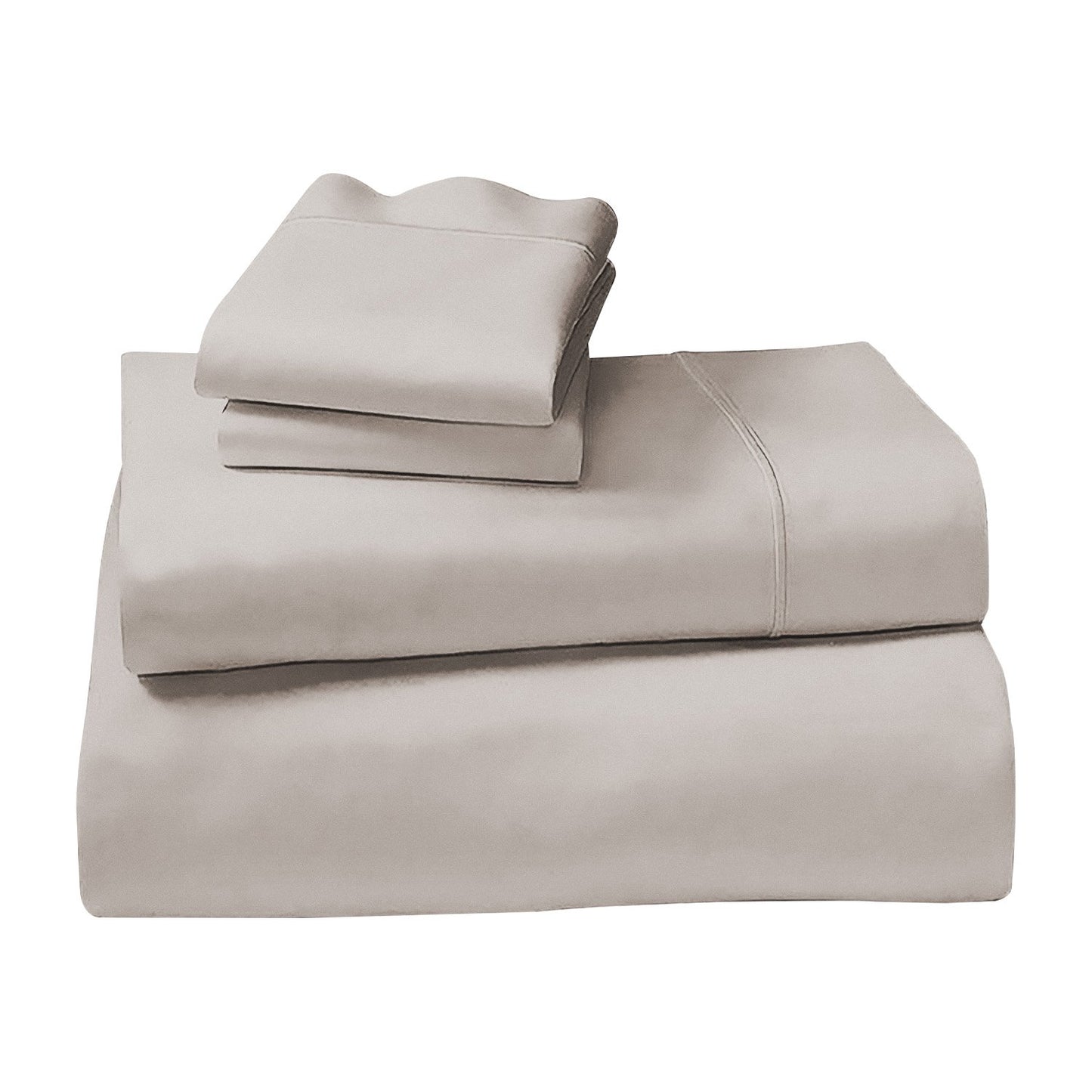 1000 Thread Count Cotton Rich King Bed Sheets 4-Piece Set in Silver
