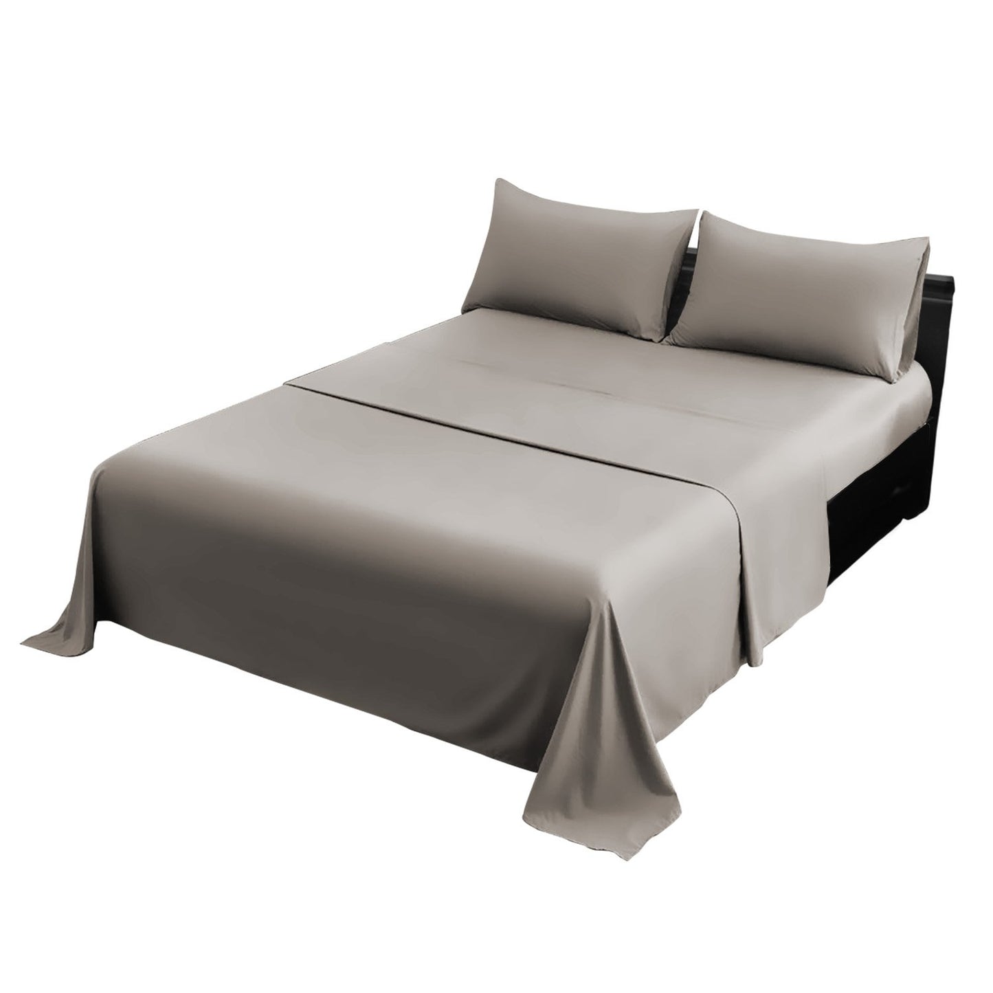 1000 Thread Count Cotton Rich King Bed Sheets 4-Piece Set in Silver