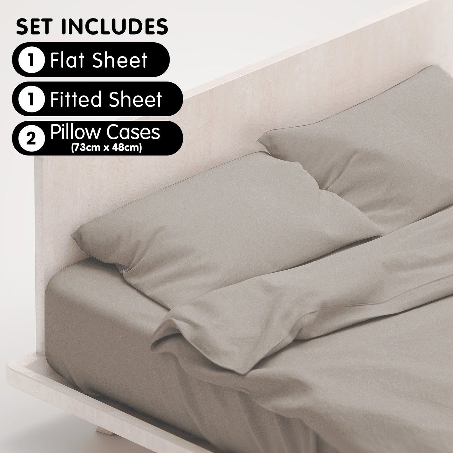 1000 Thread Count Cotton Rich King Bed Sheets 4-Piece Set in Silver