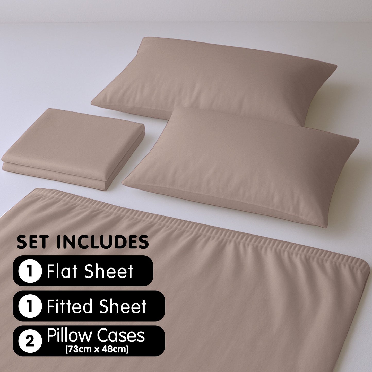 1000 Thread Count Cotton Rich Queen Bed Sheets 4-Piece Set in Linen