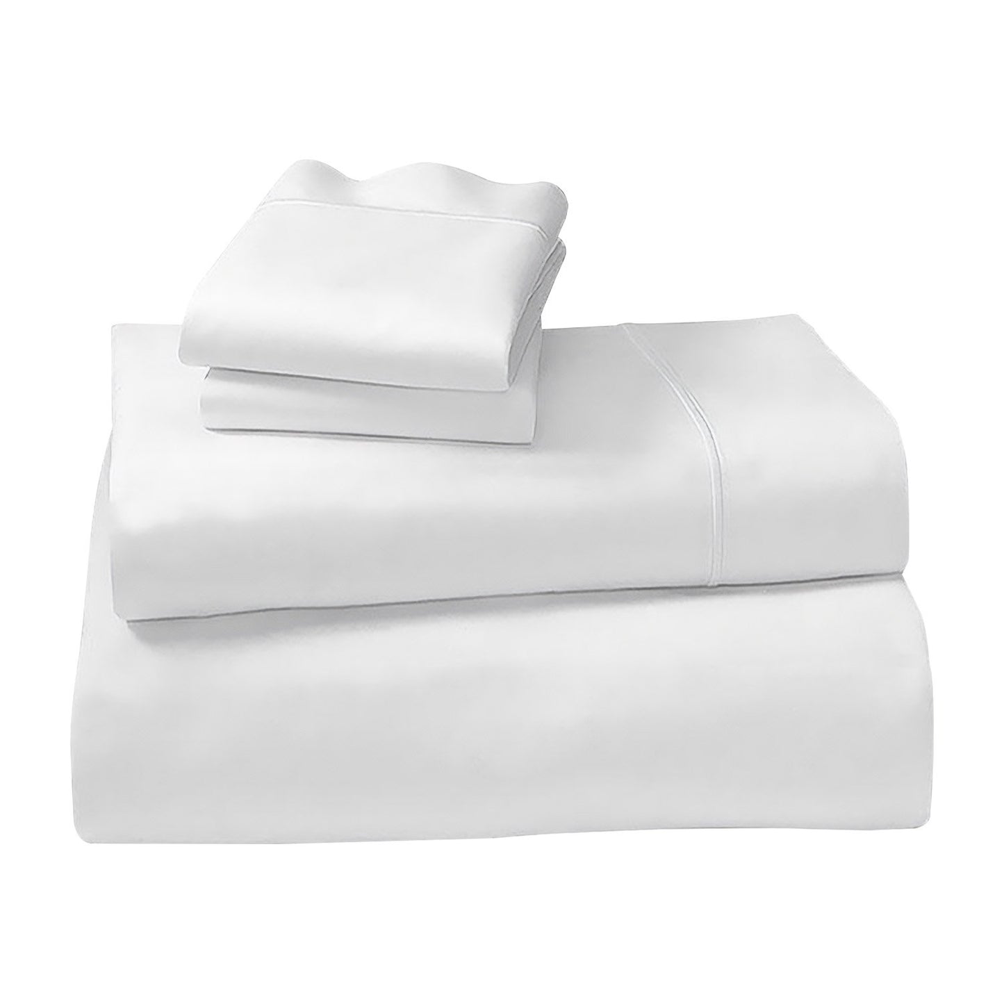 1000 Thread Count Cotton Rich Queen Bed Sheets 4-Piece Set in White