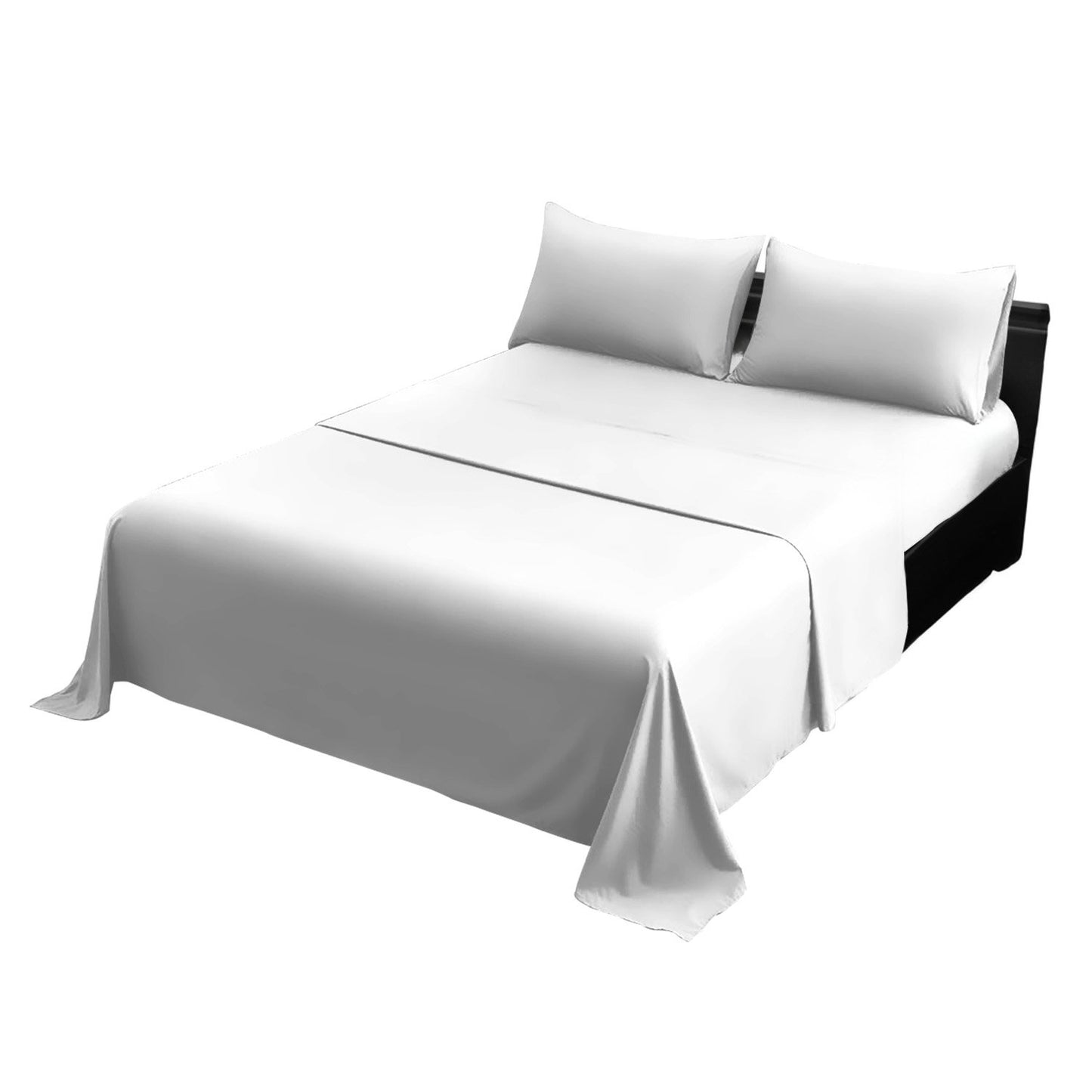 1000 Thread Count Cotton Rich Queen Bed Sheets 4-Piece Set in White