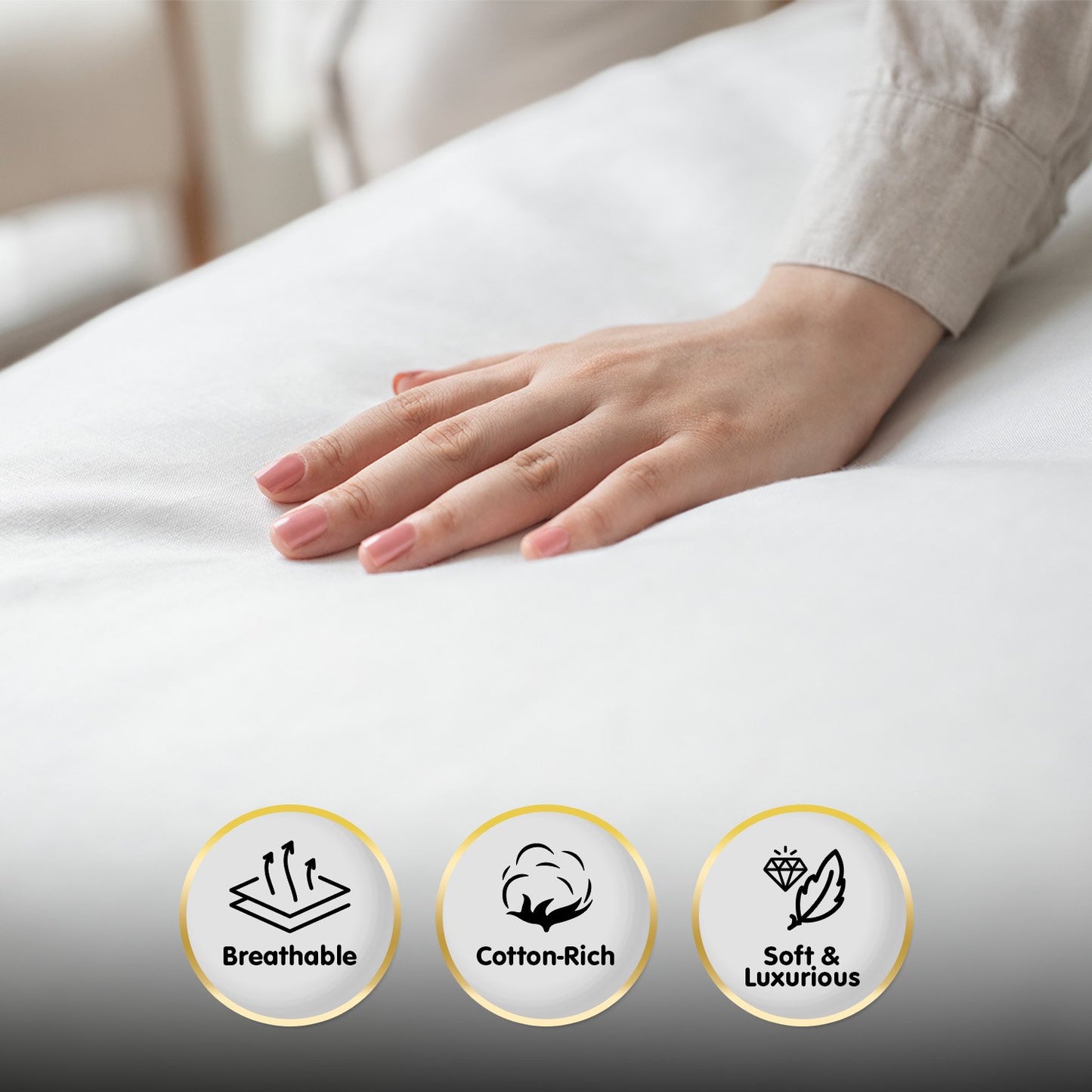 1000 Thread Count Cotton Rich Queen Bed Sheets 4-Piece Set in White