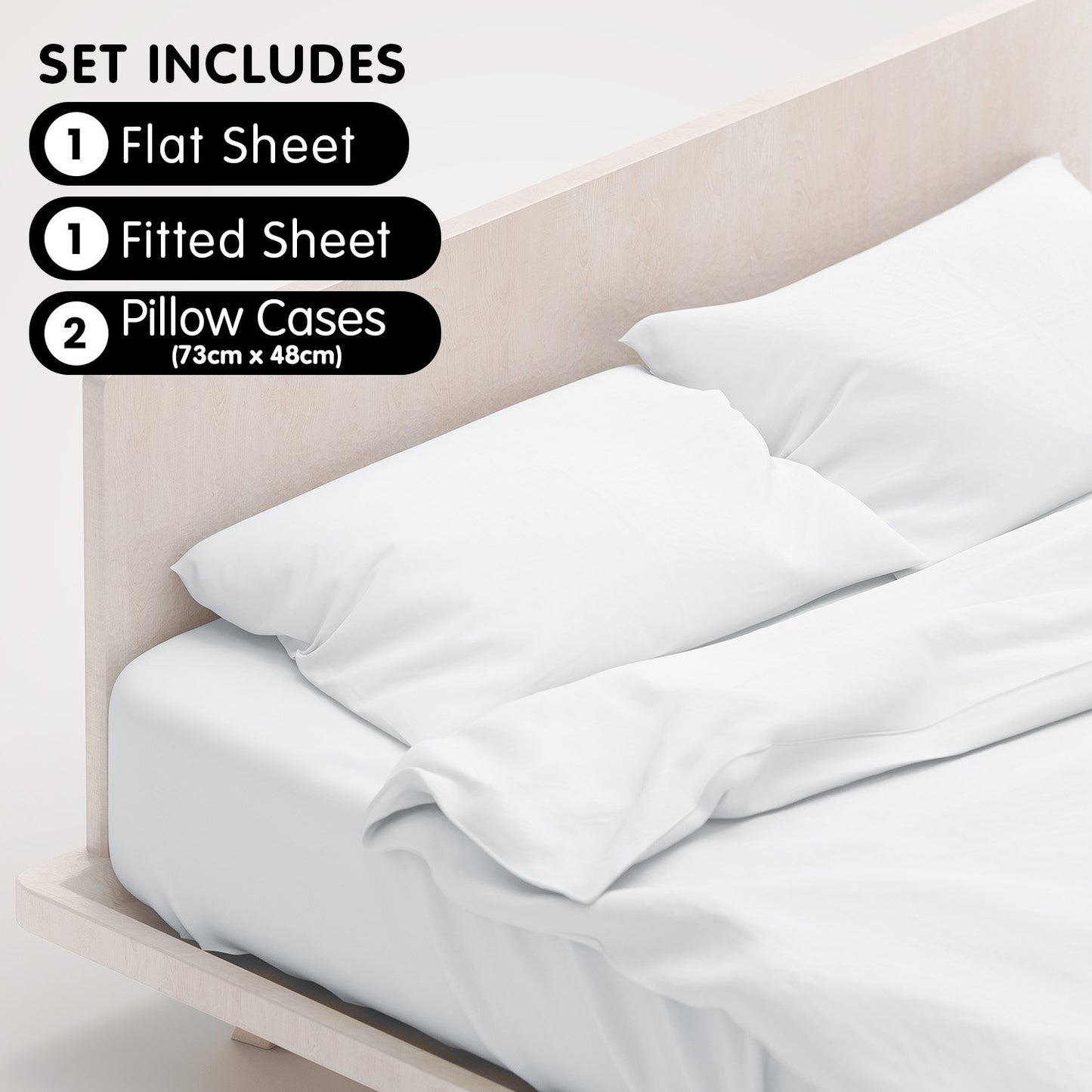1000 Thread Count Cotton Rich Queen Bed Sheets 4-Piece Set in White