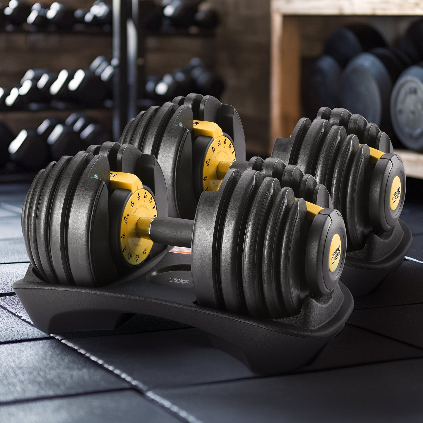 48kg Powertrain Adjustable Dumbbell Home Gym Set Gold