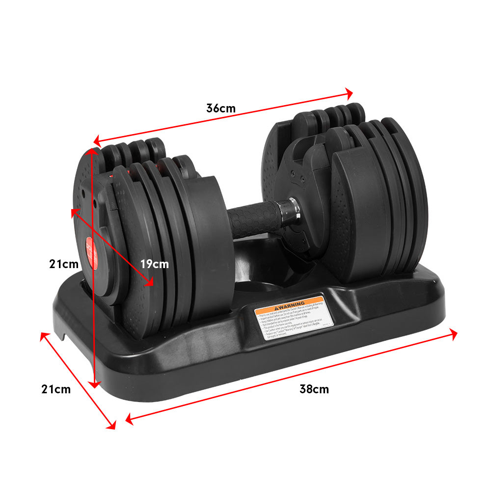 2x 20kg Powertrain Gen2 Home Gym Adjustable Dumbbell