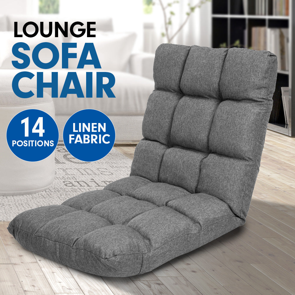 Adjustable Floor Gaming Lounge Line Chair 100x50x12cm - Dark Grey