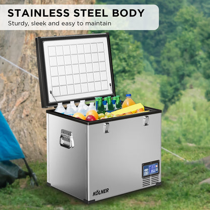 Kolner 95L Stainless Steel Portable Fridge Chest Freezer