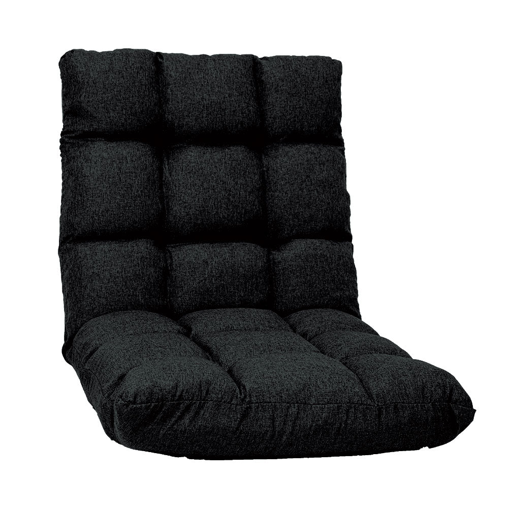 Adjustable Floor Gaming Lounge Line Chair 100 x 50 x 12cm - Black