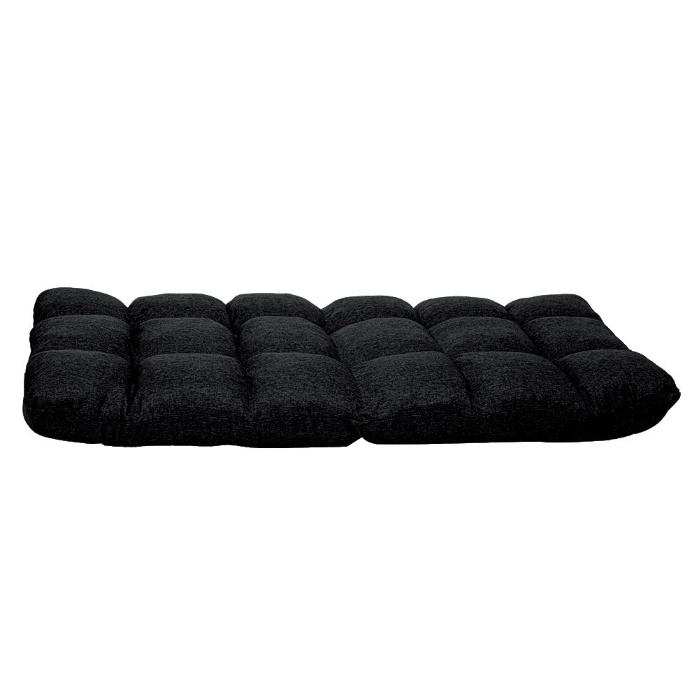 Adjustable Floor Gaming Lounge Line Chair 100 x 50 x 12cm - Black
