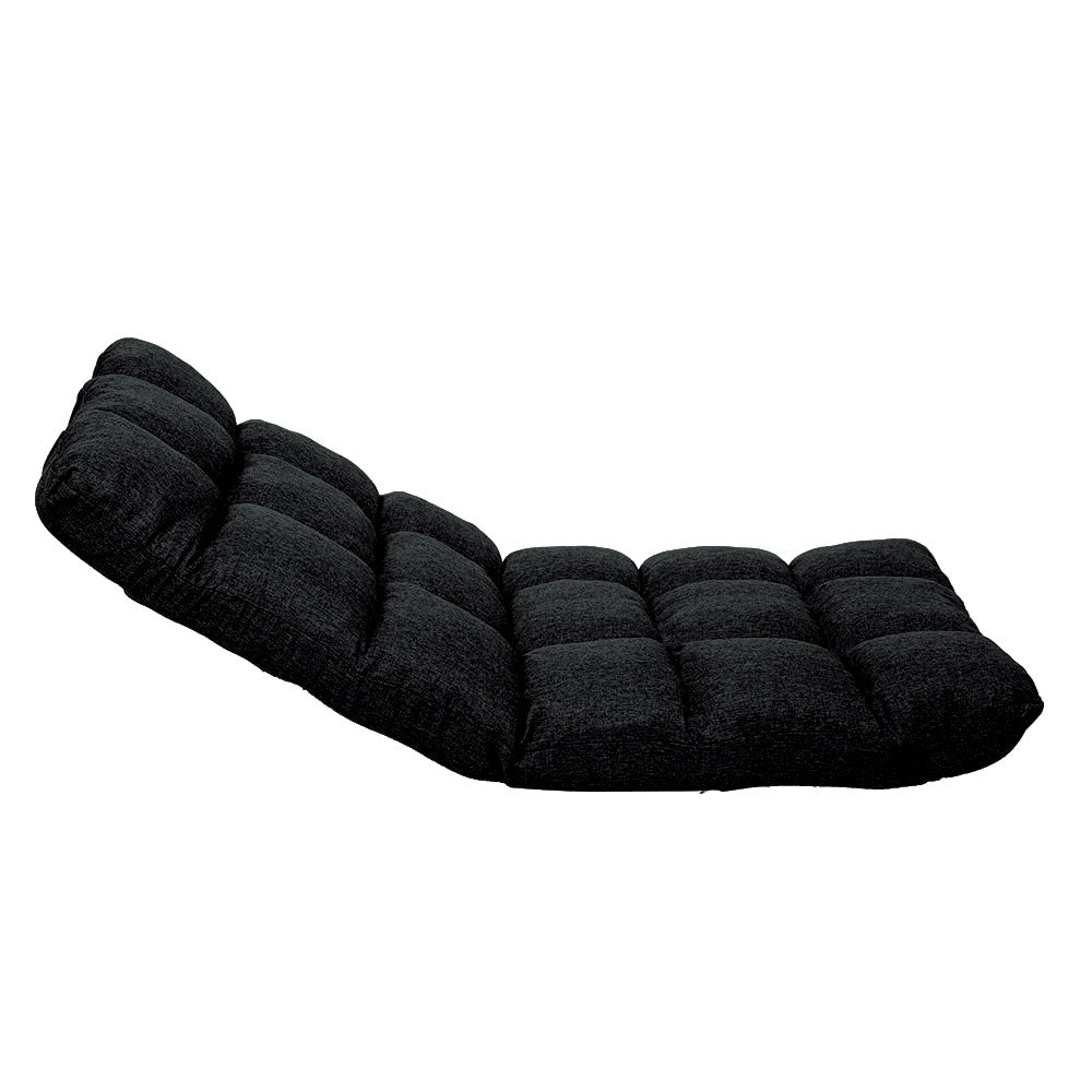 Adjustable Floor Gaming Lounge Line Chair 100 x 50 x 12cm - Black