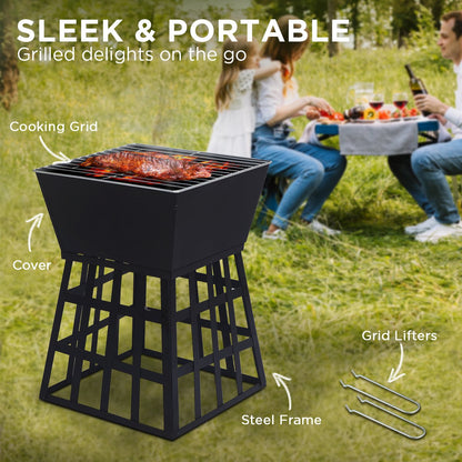 Wallaroo Outdoor Fire Pit for BBQ, Grilling, Cooking, Camping-Portable