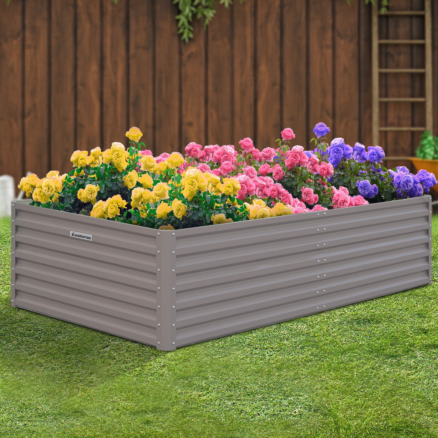 Wallaroo Garden Bed 240 x 120 x 57cm Galvanized Steel - Grey