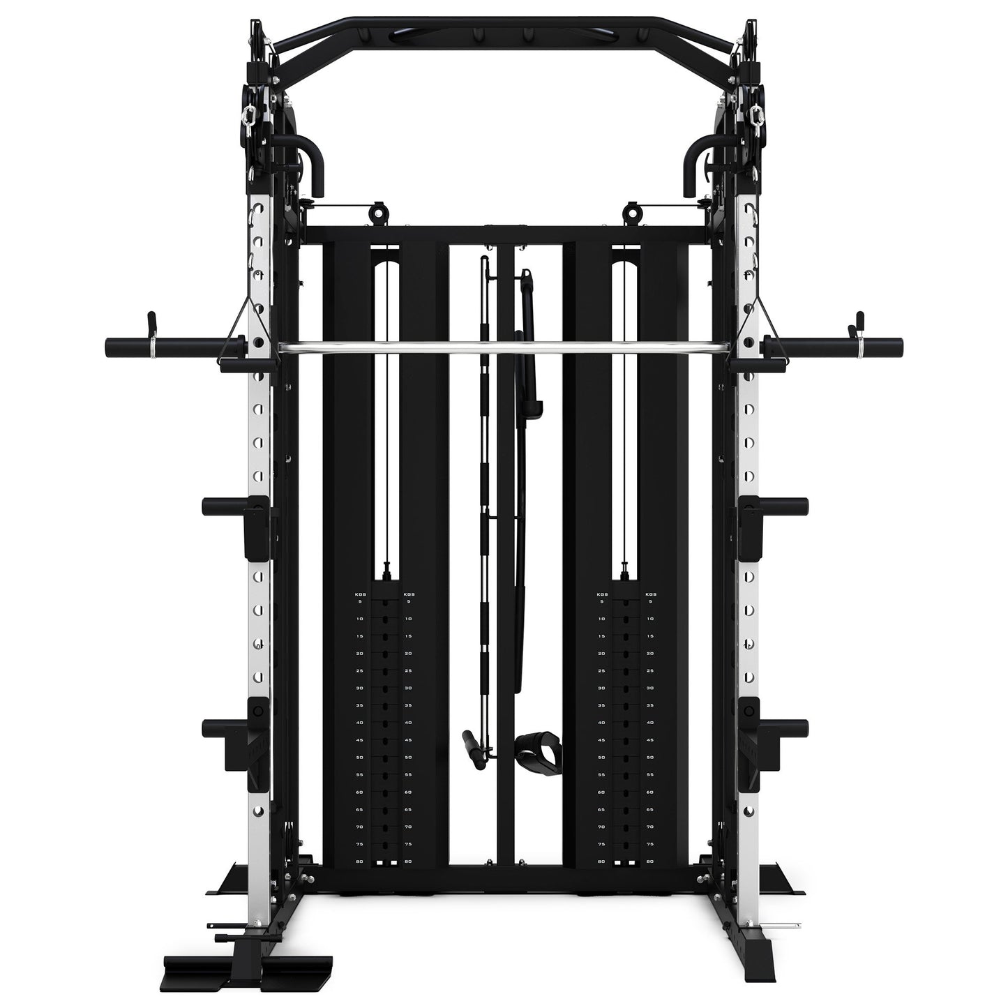 Powertrain 938B Multi-Function Smith Machine Gym Station 160KG Dual Weight Stack Power Rack Cable Heavy-Duty Steel Frame