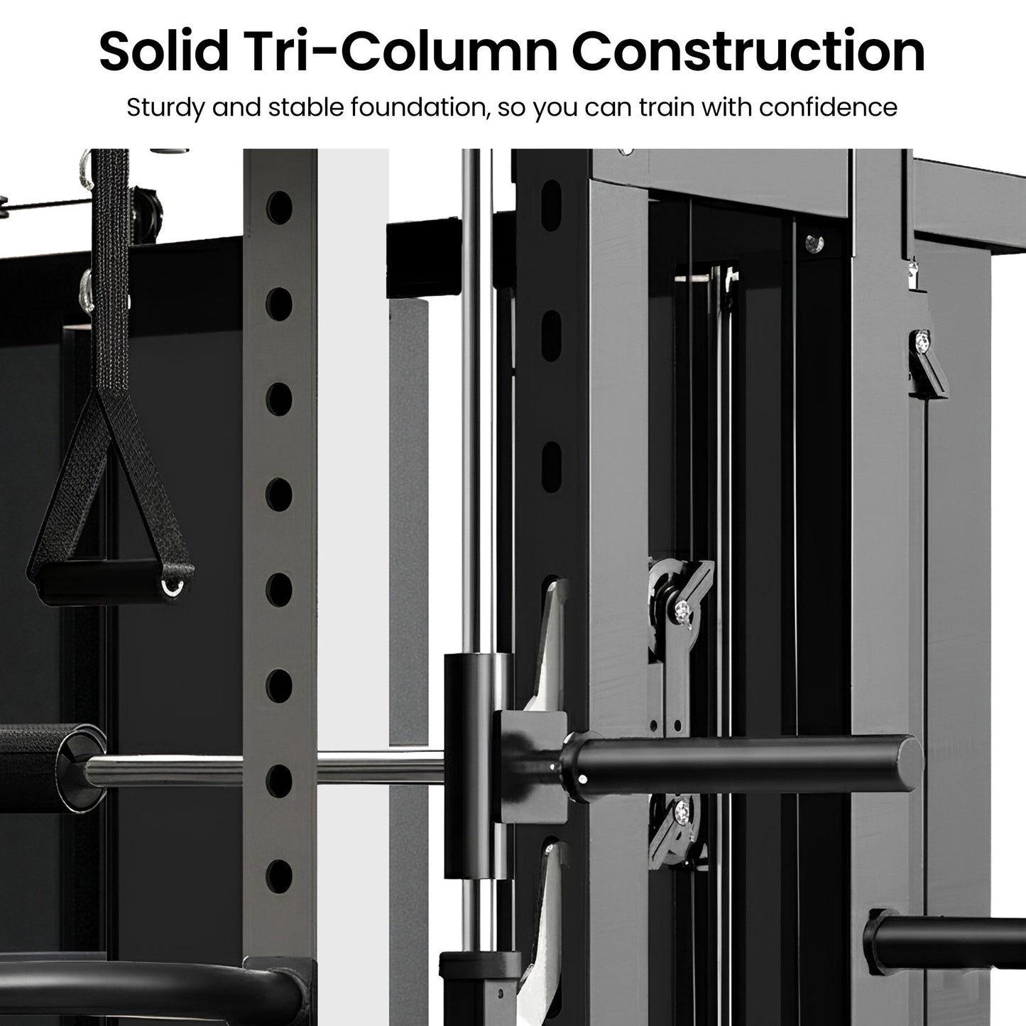 Powertrain 938B Multi-Function Smith Machine Gym Station 160KG Dual Weight Stack Power Rack Cable Heavy-Duty Steel Frame