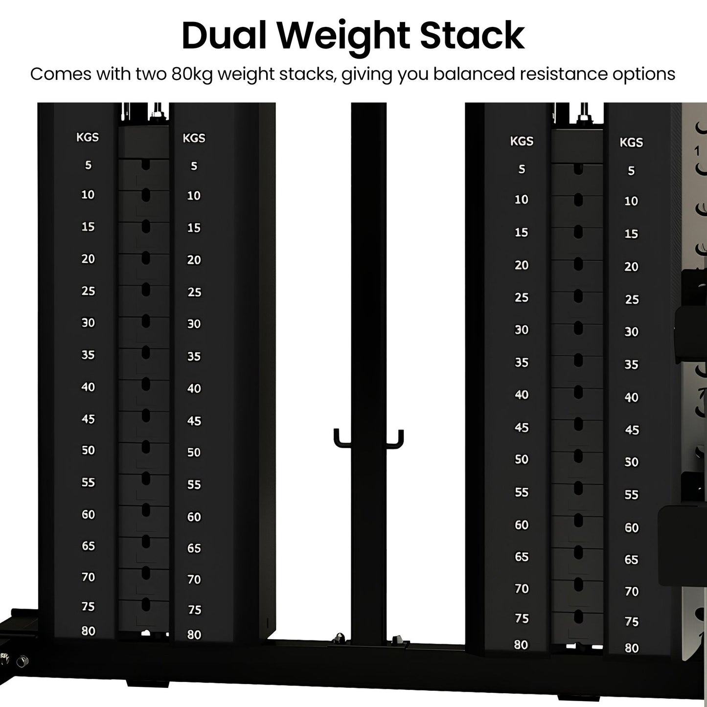 Powertrain 938B Multi-Function Smith Machine Gym Station 160KG Dual Weight Stack Power Rack Cable Heavy-Duty Steel Frame