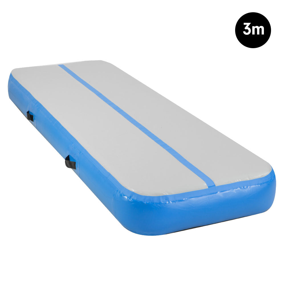 3m x 1m Air Track Inflatable Gymnastics Tumbling Mat - Blue