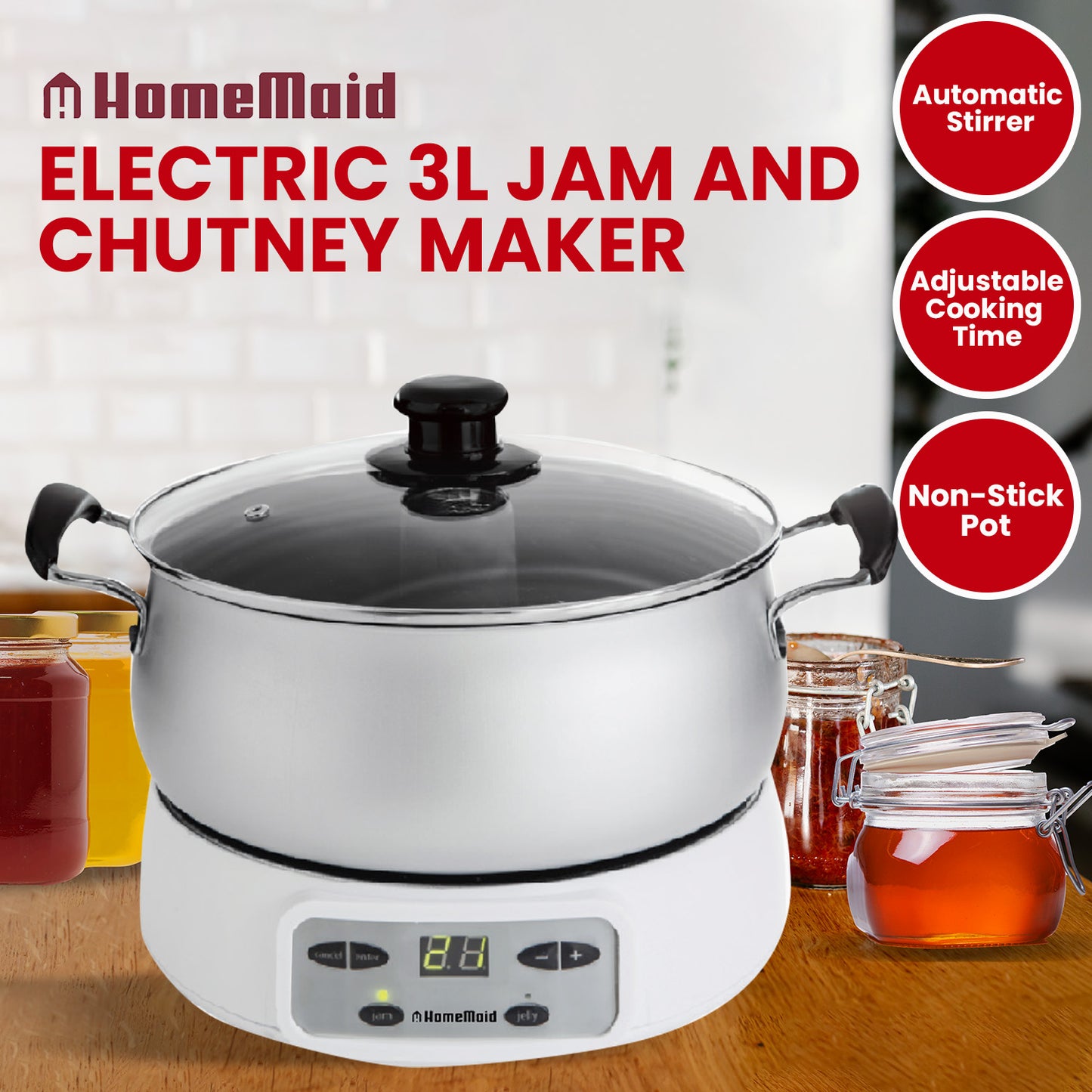 Homemaid Electric 3L Jam and Chutney Maker