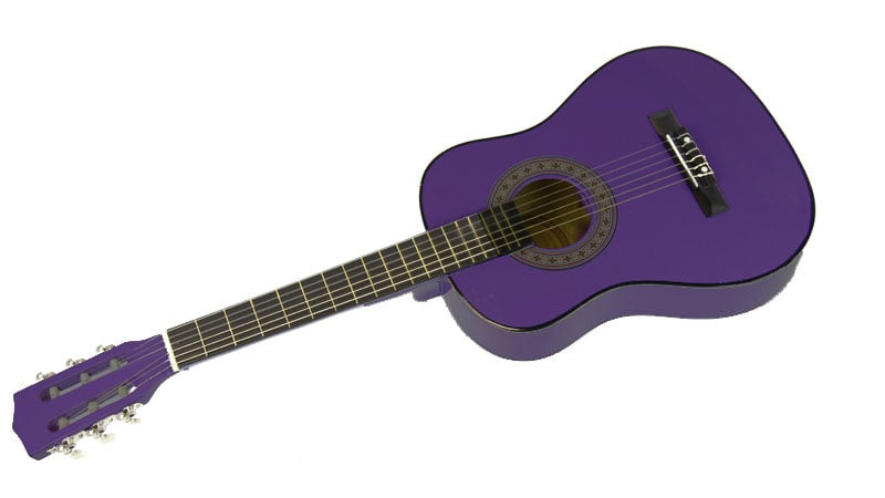 Karrera 34in Acoustic Childrens Wooden Guitar - Purple