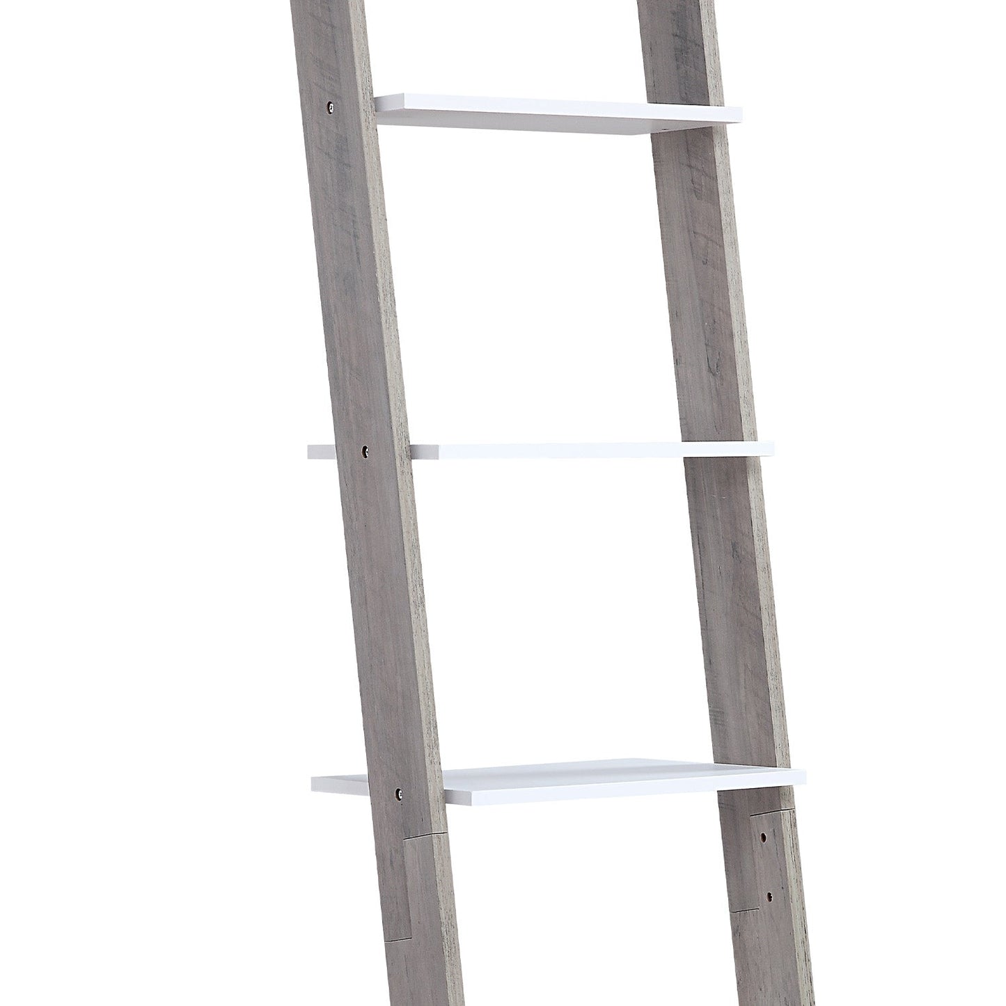Sarantino Mira 5-Tier Ladder Shelf - White and Grey Oak