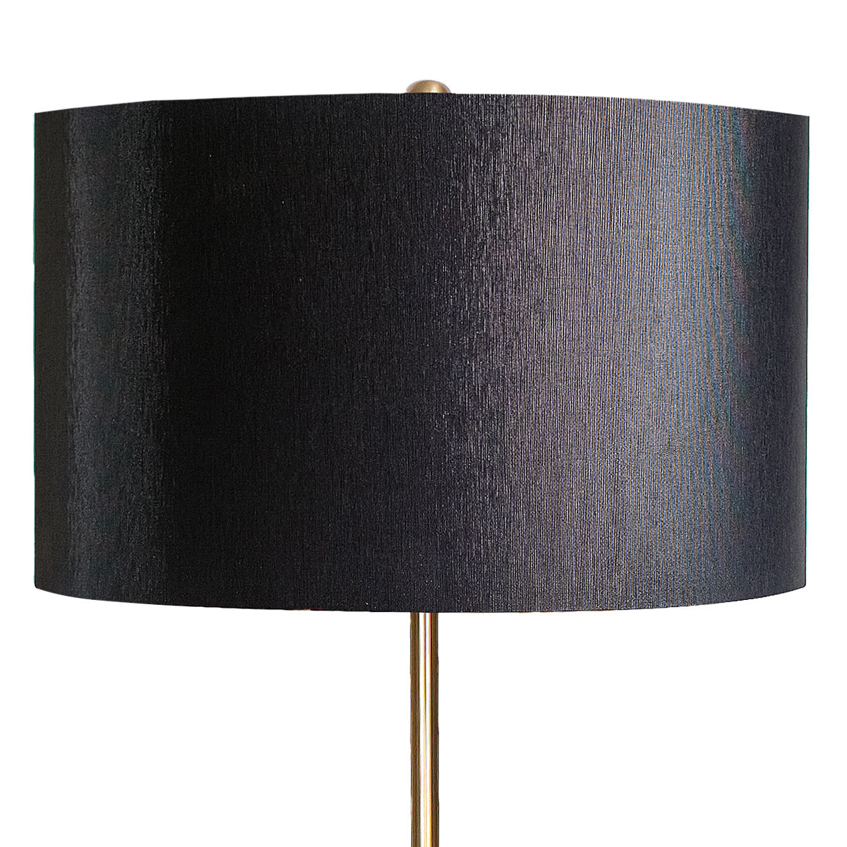 Sarantino Metal Floor Lamp Brushed Brass Finish with White Shade