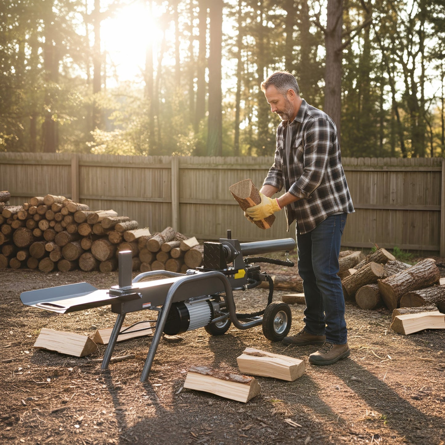 Yukon 12 Tonne Electric Hydraulic Log Splitter Heavy-Duty Firewood Splitter