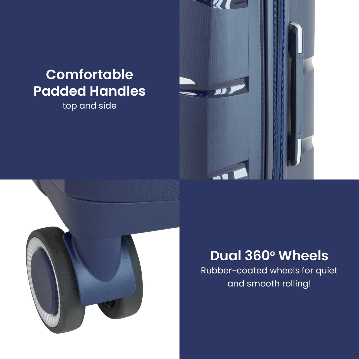 Olympus 3PC Eos Luggage Set Hard Shell Suitcase ABS+PC - Blue