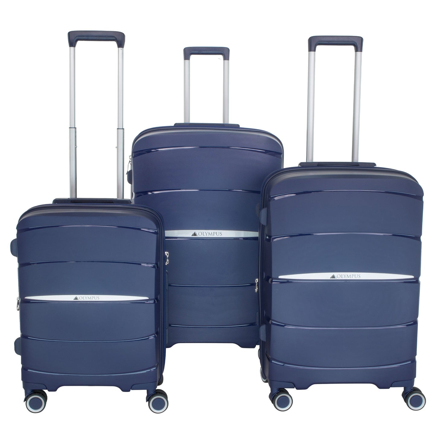 Olympus 3PC Eos Luggage Set ABS+PC Hard Shell Trolley Suitcase - Blue