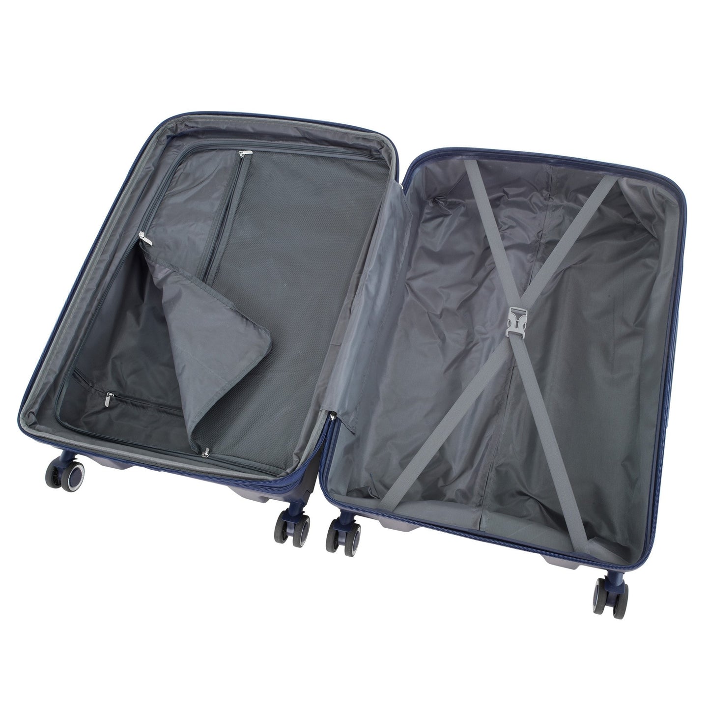 Olympus 3PC Eos Luggage Set ABS+PC Hard Shell Trolley Suitcase - Blue