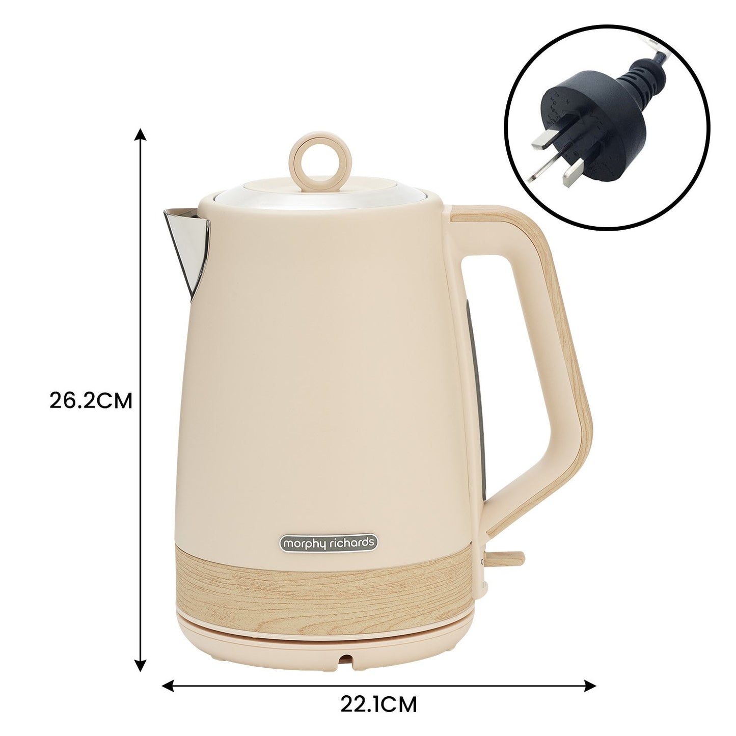 Morphy Richards Essence Scandi Kettle & Toaster Set with 1.7L Kettle 360 Swivel Base Deep Slots & Browning Control