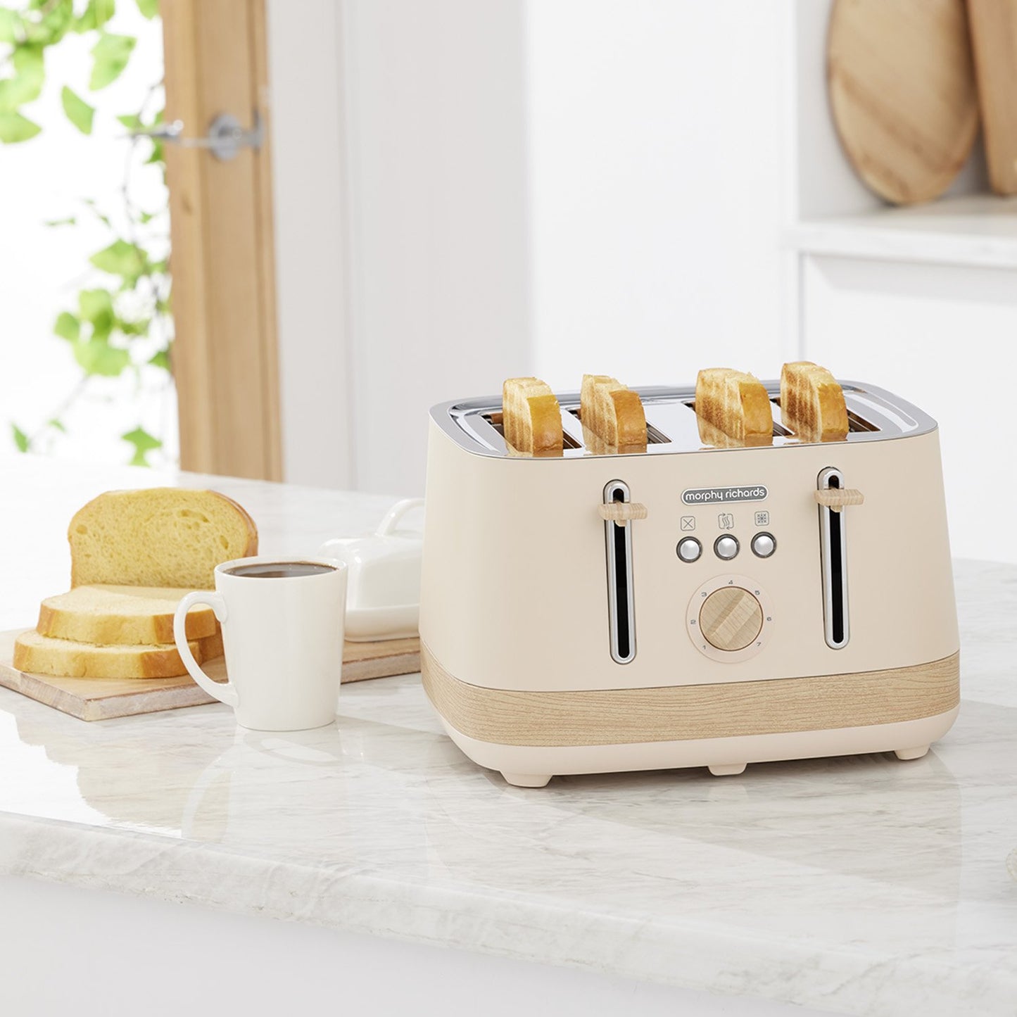Morphy Richards Essence Scandi Kettle & Toaster Set with 1.7L Kettle 360 Swivel Base Deep Slots & Browning Control