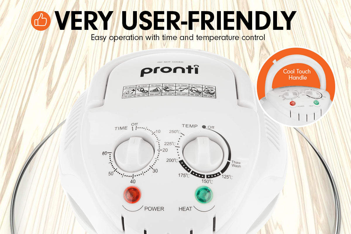 Pronti 17L Family Turbo Convection Oven Broiler Cooker - A15 White