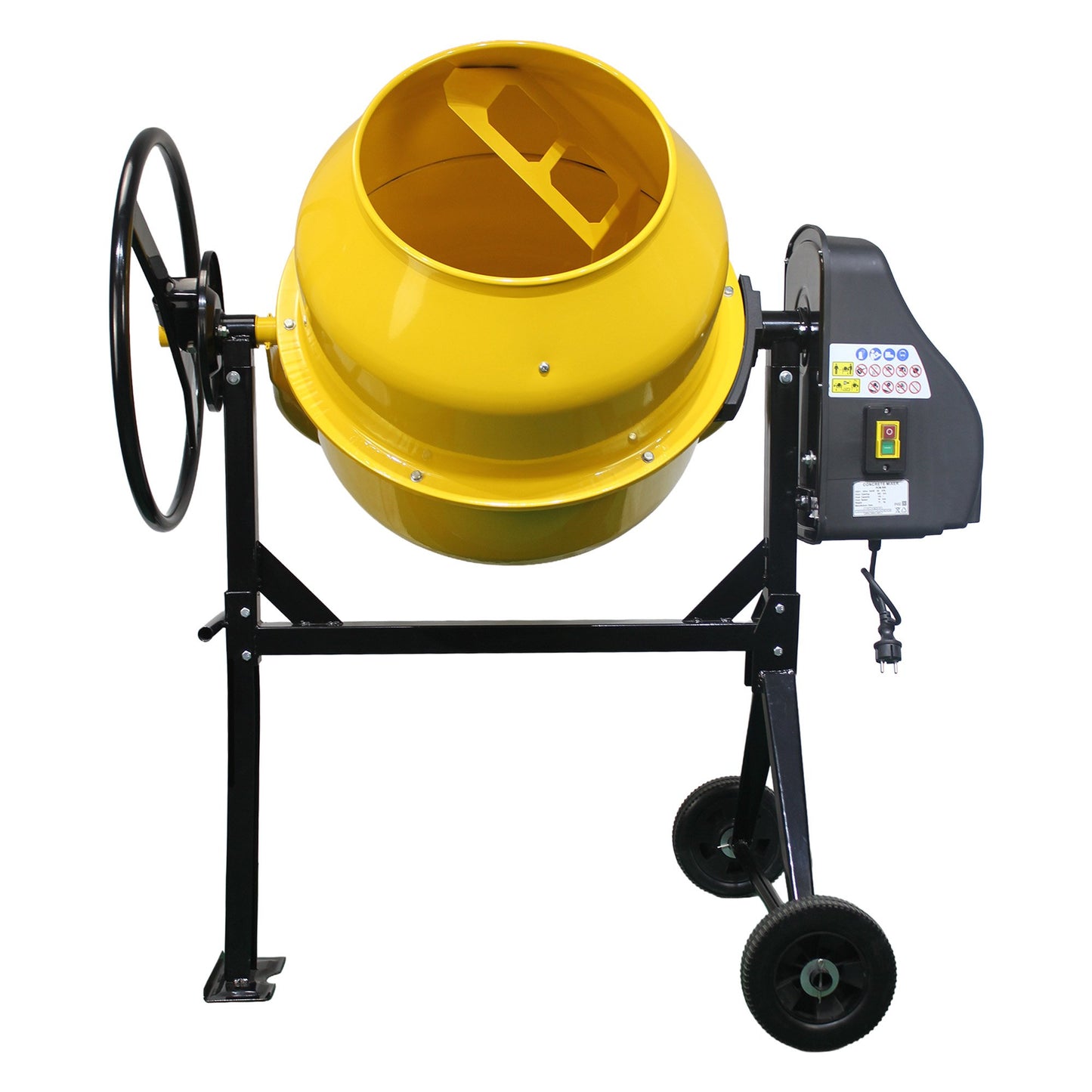 Kartrite Portable 140L Concrete Cement Mixer Sand Gravel Dual Mix Blades & Tipper Lock 550W Heavy Duty Rubber Wheels