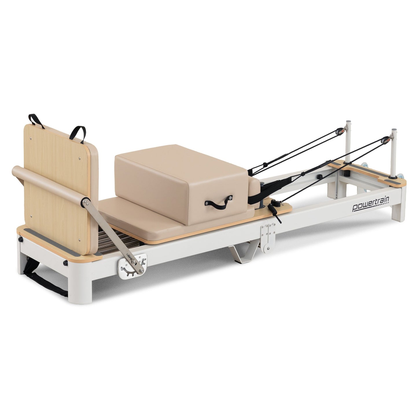 Powertrain Velora Pilates Reformer Machine Aluminium Foldable Multifunctional Home Gym Equipment Exercise Trainer Beige