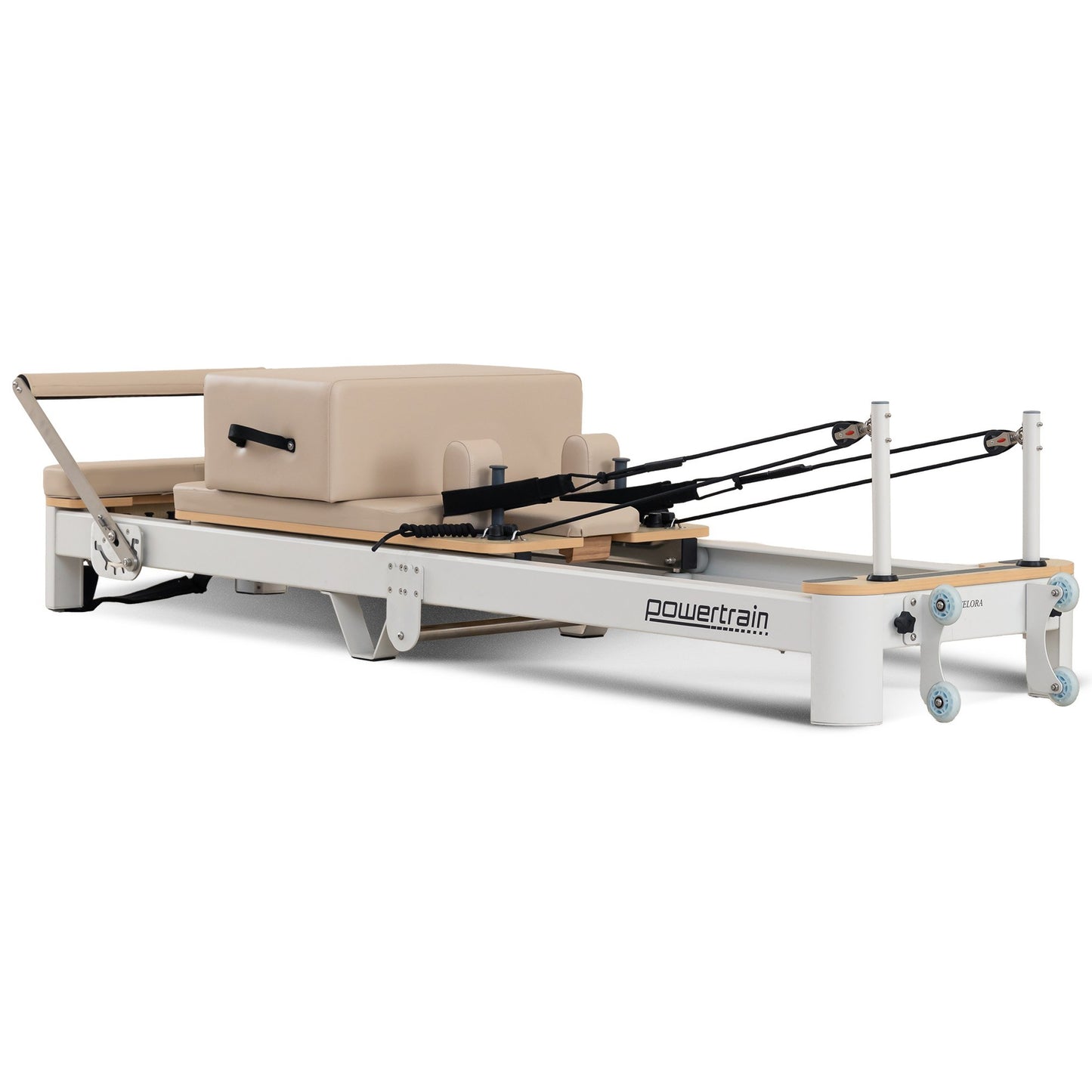 Powertrain Velora Pilates Reformer Machine Aluminium Foldable Multifunctional Home Gym Equipment Exercise Trainer Beige