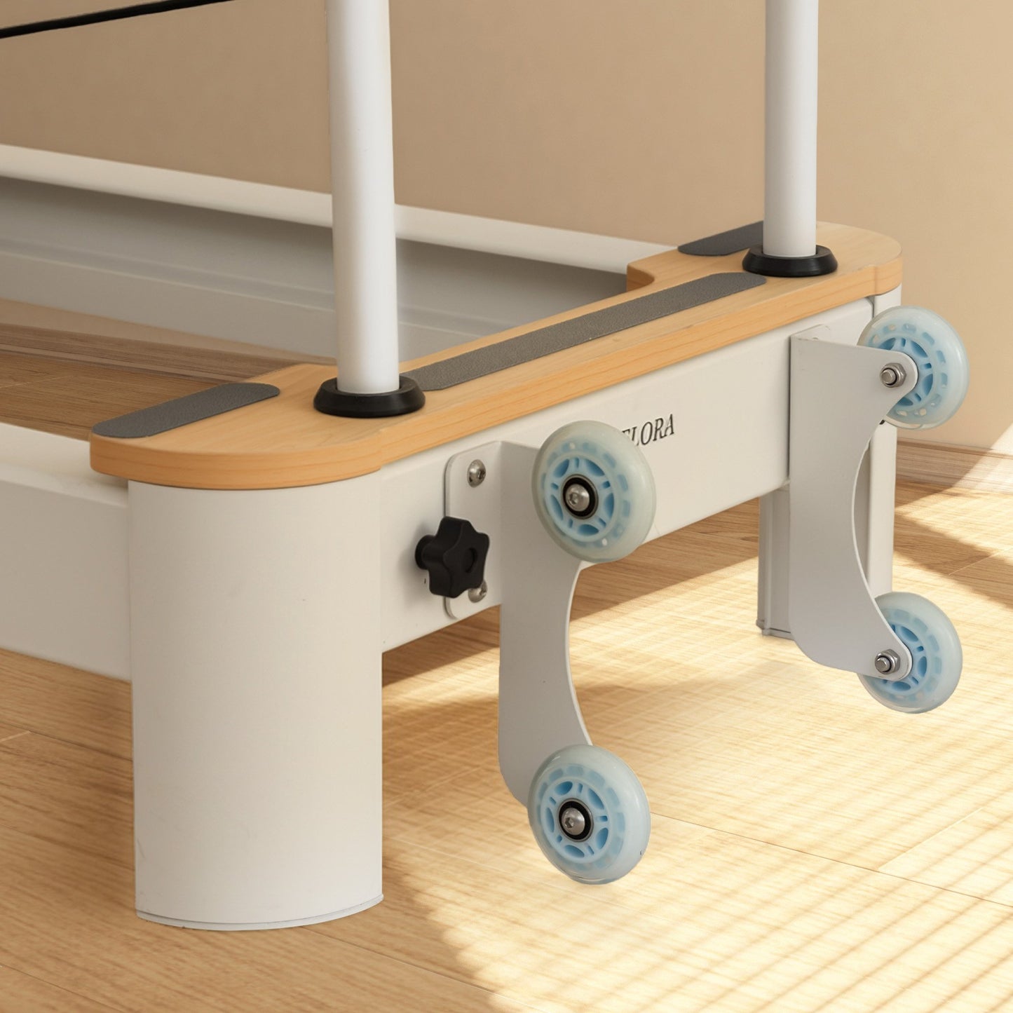 Powertrain Velora Pilates Reformer Machine Aluminium Foldable Multifunctional Home Gym Equipment Exercise Trainer Beige
