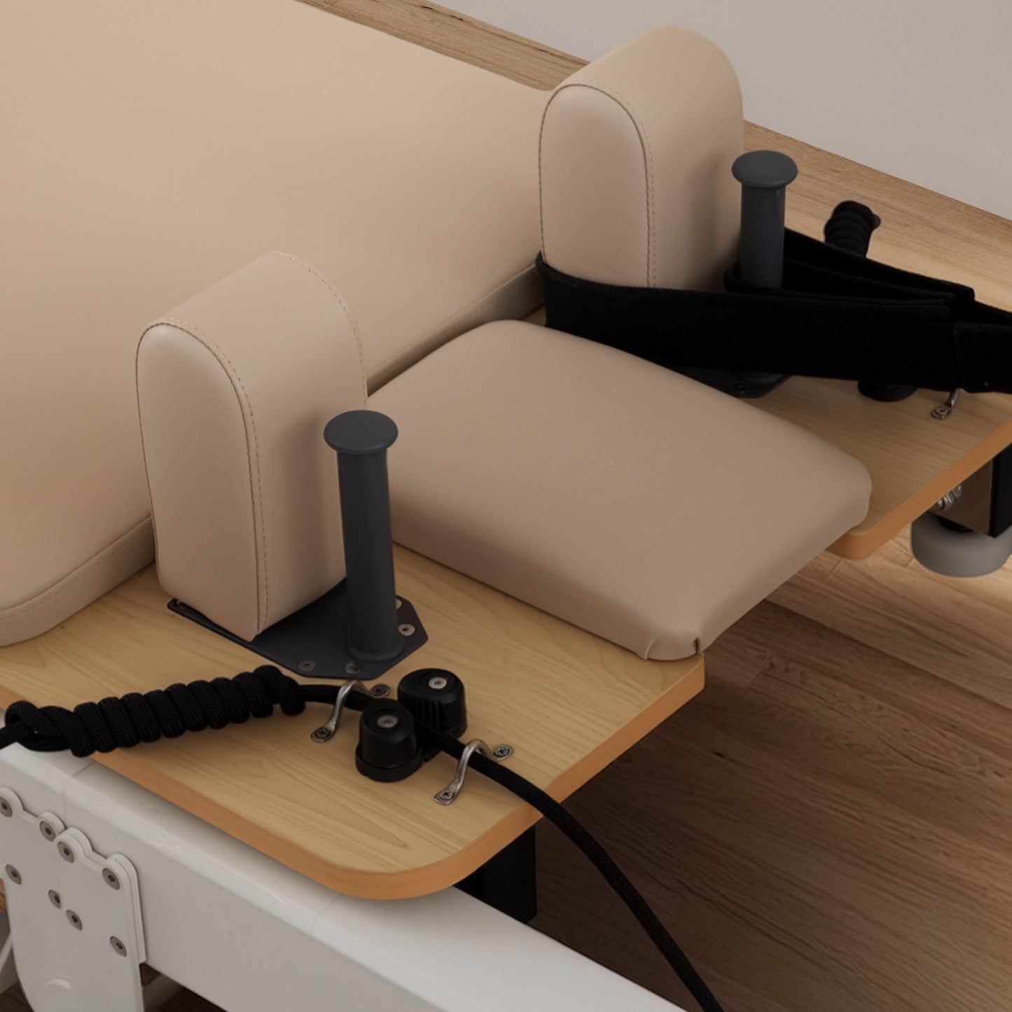 Powertrain Velora Pilates Reformer Machine Aluminium Foldable Multifunctional Home Gym Equipment Exercise Trainer Beige