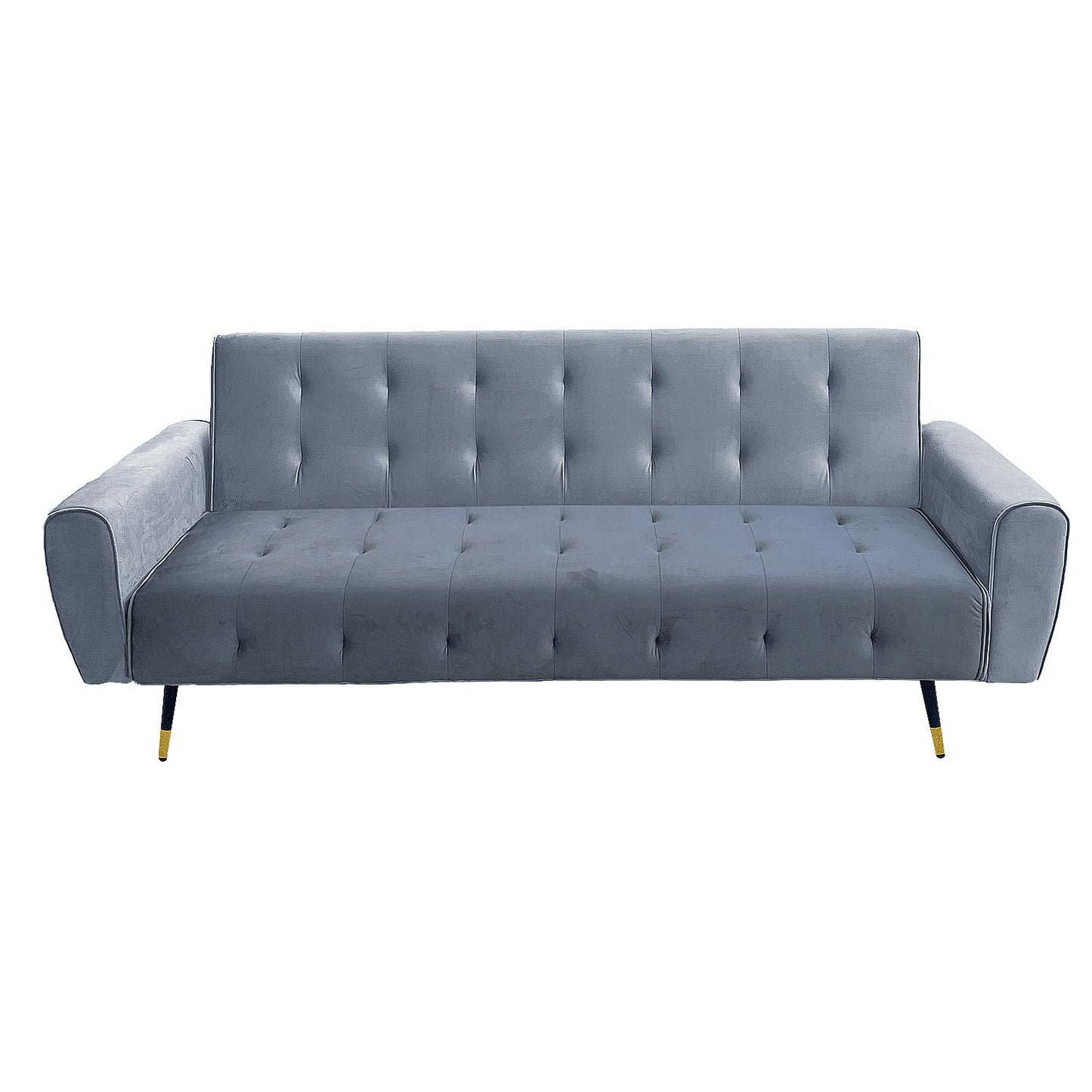 Ava Tufted Velvet Sofa Bed by Sarantino - Light Grey