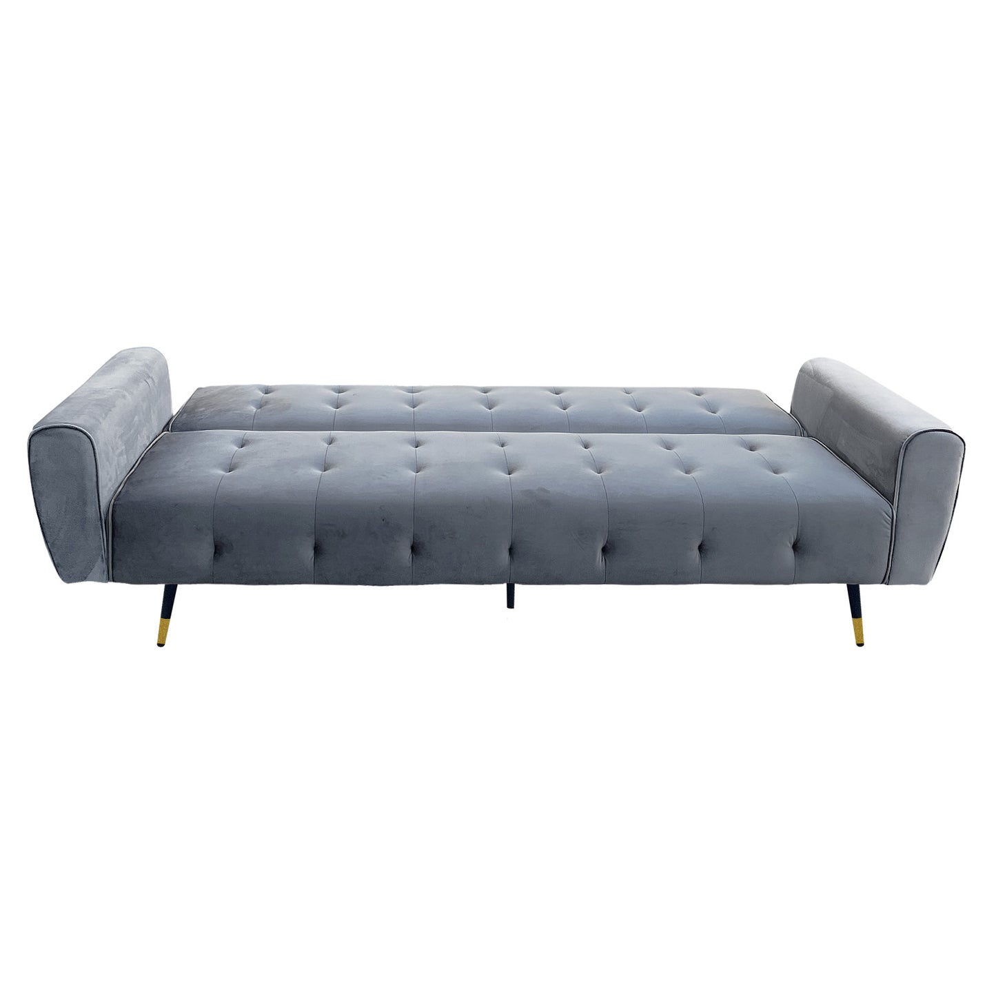 Ava Tufted Velvet Sofa Bed by Sarantino - Light Grey