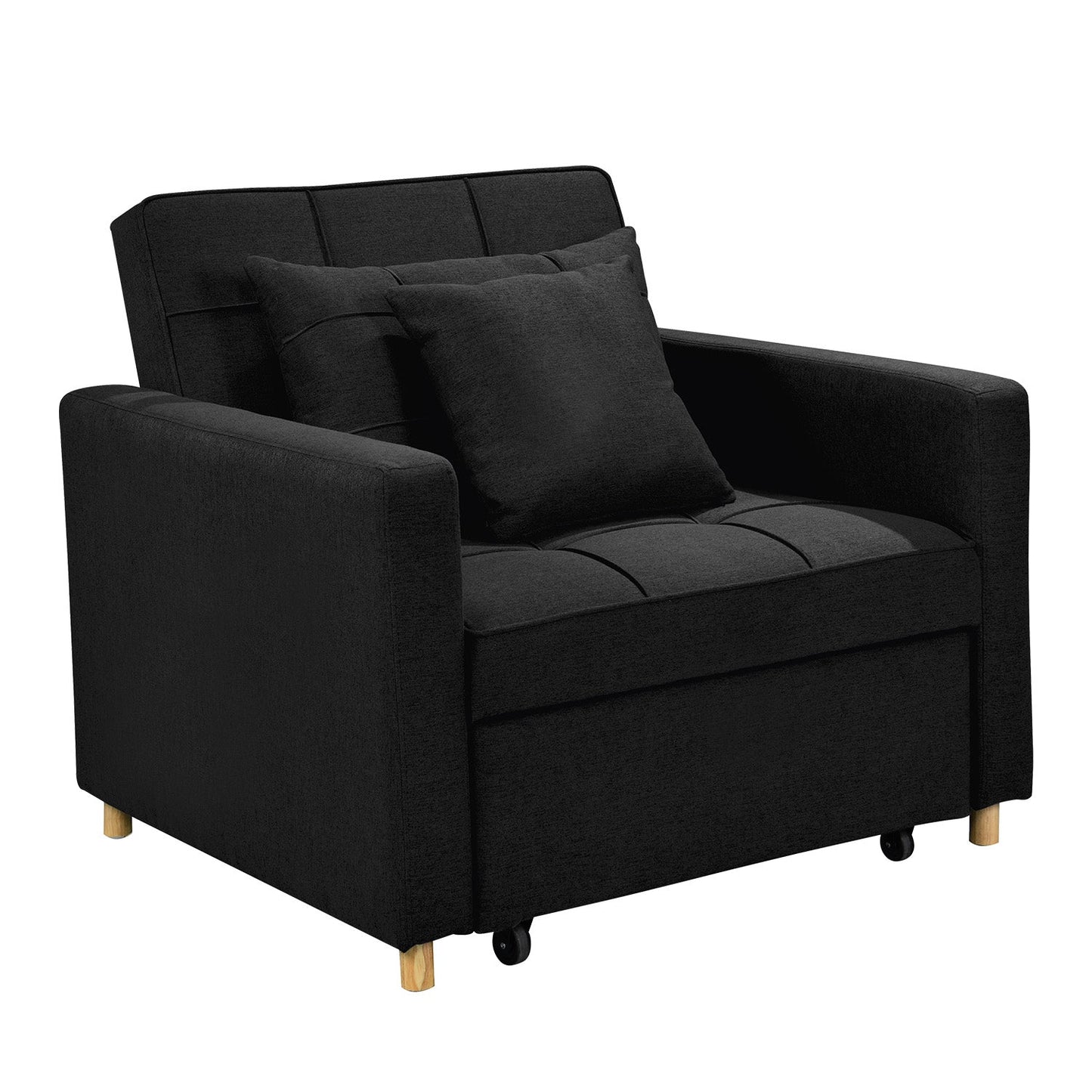 Suri 3-in-1 Convertible Lounge Chair Bed by Sarantino - Black