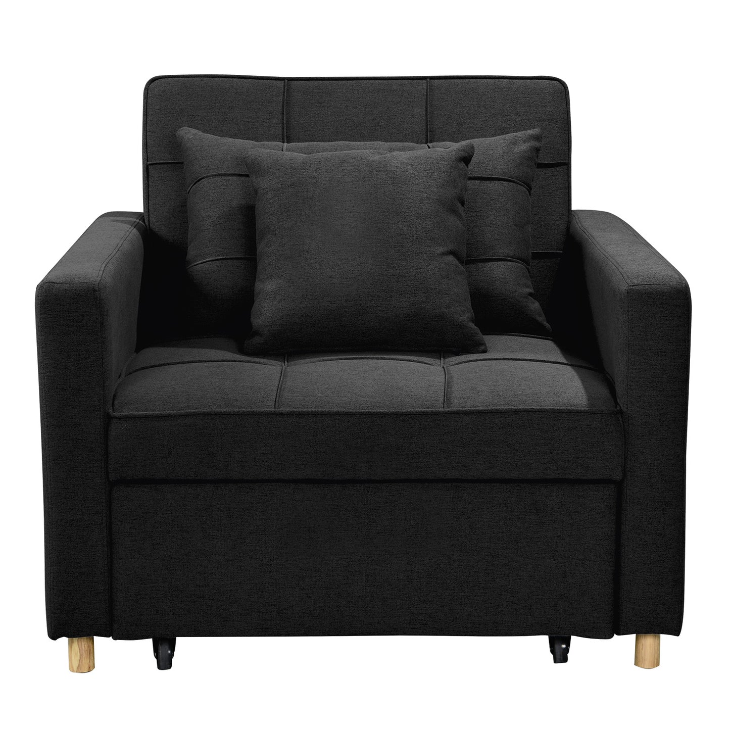 Suri 3-in-1 Convertible Lounge Chair Bed by Sarantino - Black