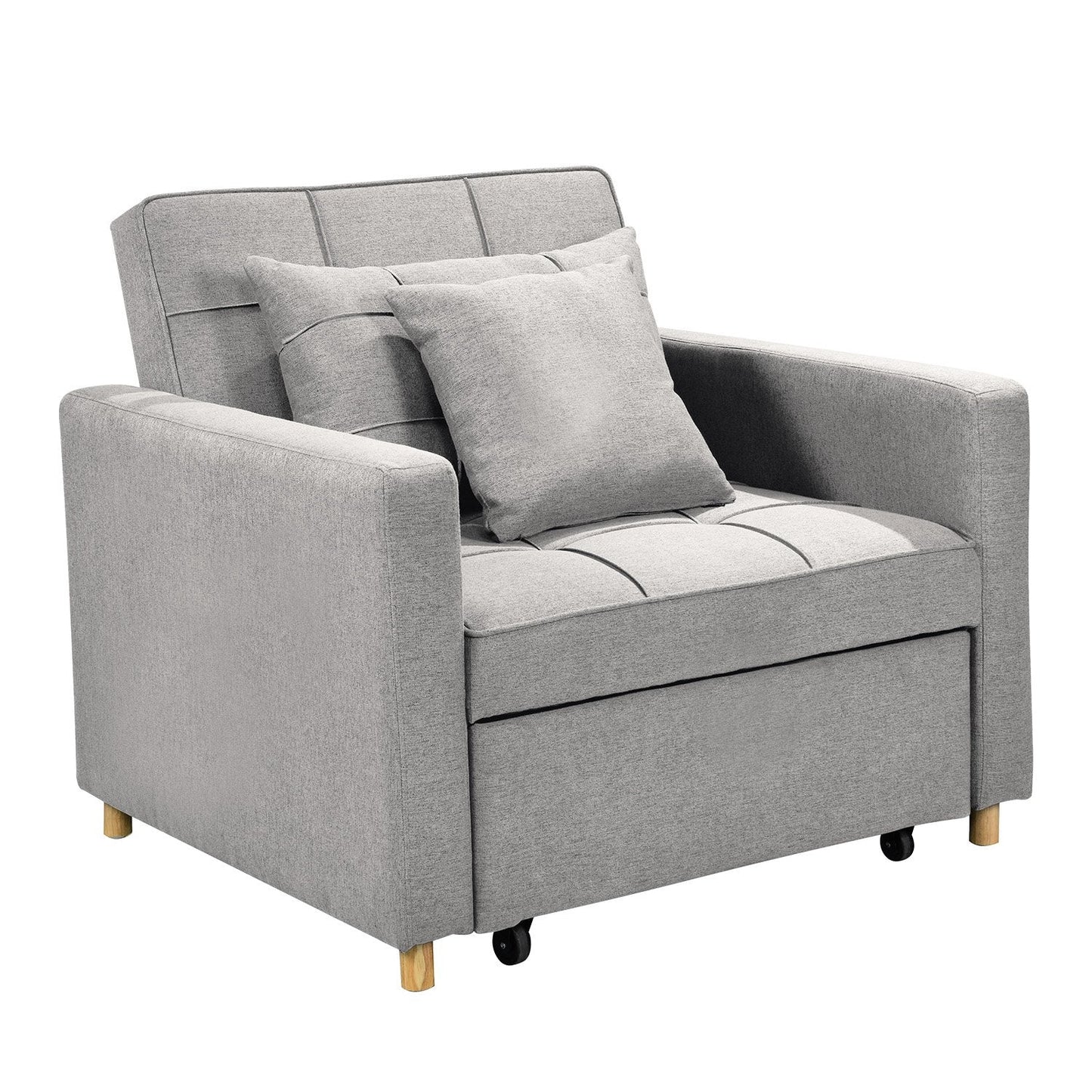 Suri 3-in-1 Convertible Sofa Chair Bed Lounger by Sarantino Light Grey