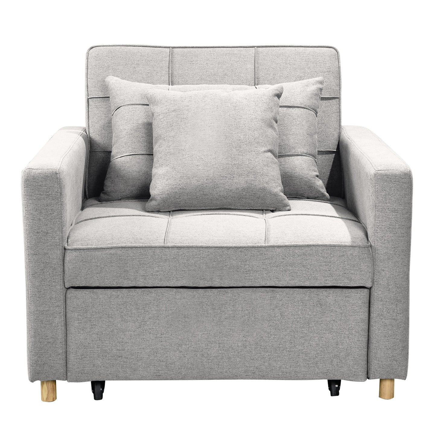 Suri 3-in-1 Convertible Sofa Chair Bed Lounger by Sarantino Light Grey