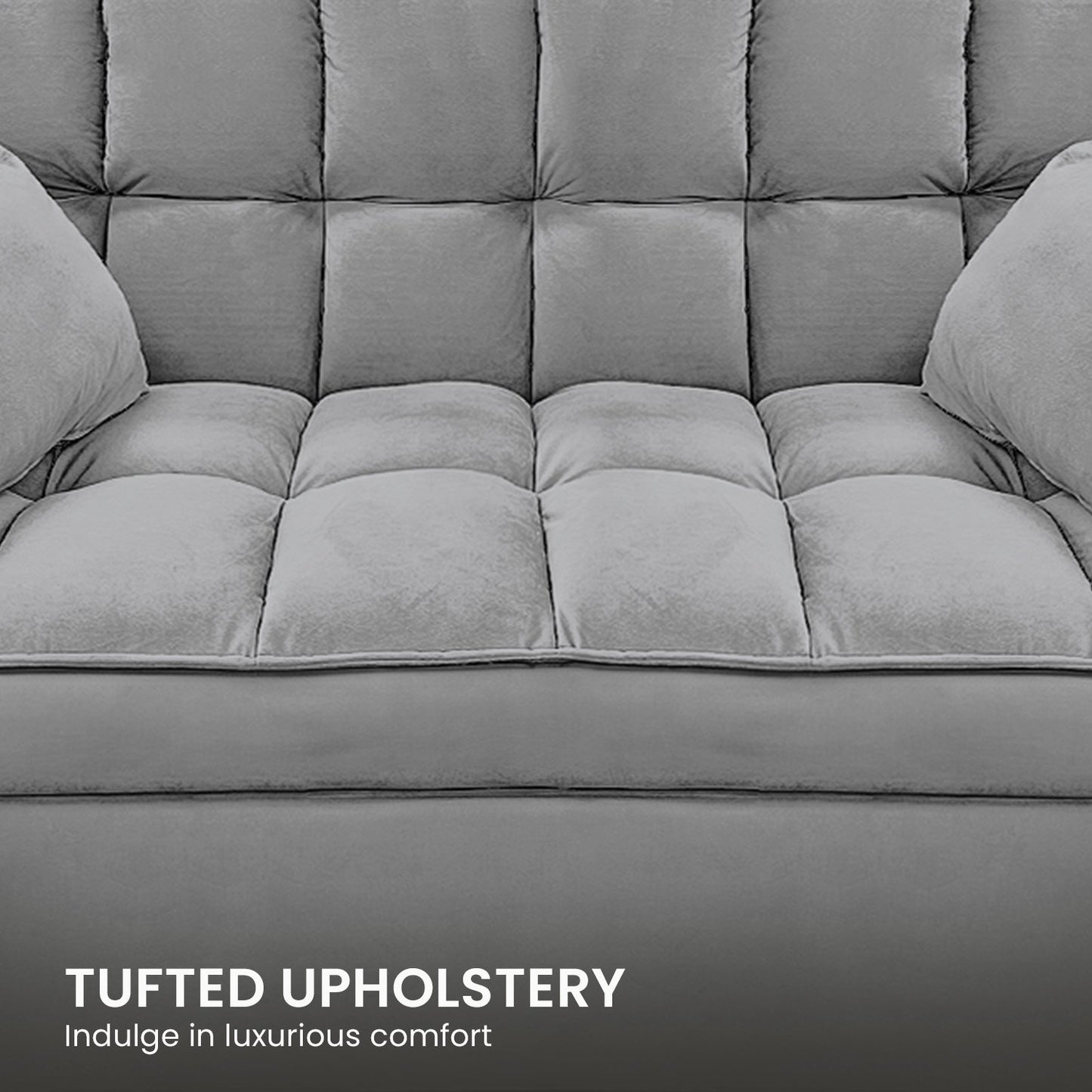 Sarantino Quincy Tufted 2-Seater Velvet Sofa Bed - Dark Grey
