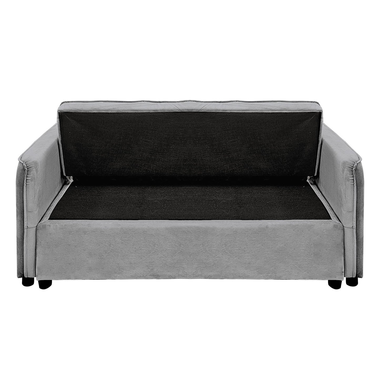 Sarantino Quincy Tufted 2-Seater Velvet Sofa Bed - Dark Grey