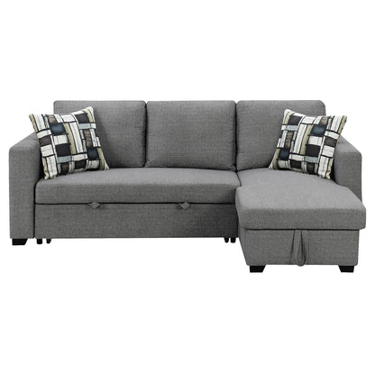 Fontana Pullout Sofa Bed with Storage Chaise Lounge  Sarantino - Grey