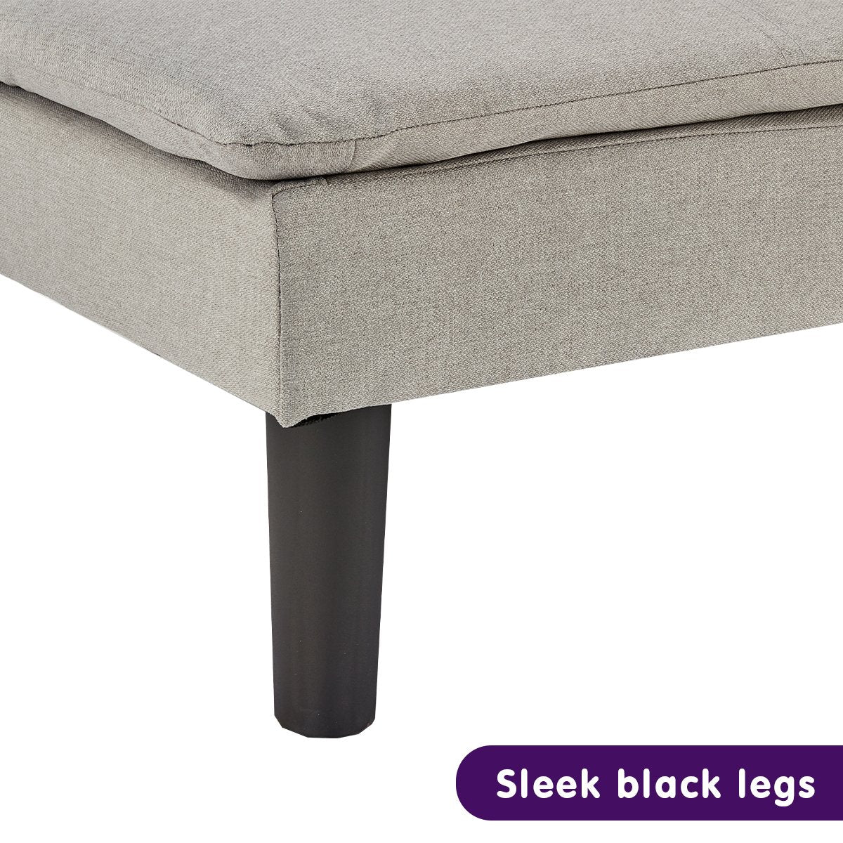 Sarantino 3 Seater Modular Faux Linen Fabric Sofa Bed Couch Light Grey